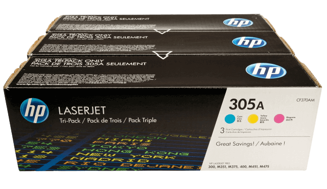 HP 305A CMY original multipack 7800 sider (CF370AM)