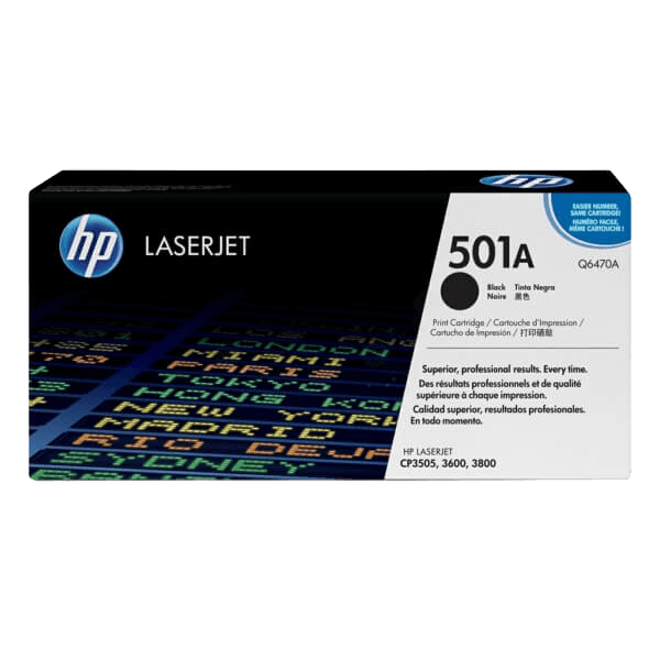 HP 501A svart original toner 6000 sider (Q6470A)