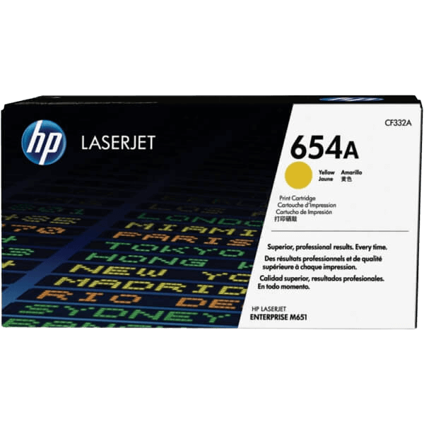HP 654A gul original toner 15000 sider (CF332A)