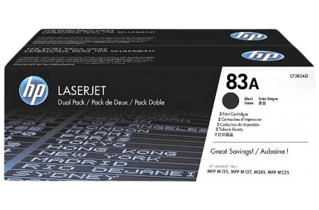 HP 83A twin pack svart original toner 3000 sider (CF283AD)