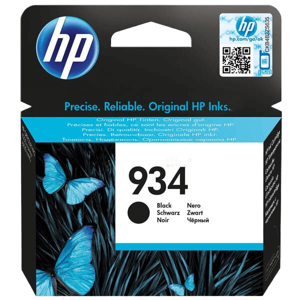HP 934 svart original bläckpatron 9 ml. (C2P19AE)
