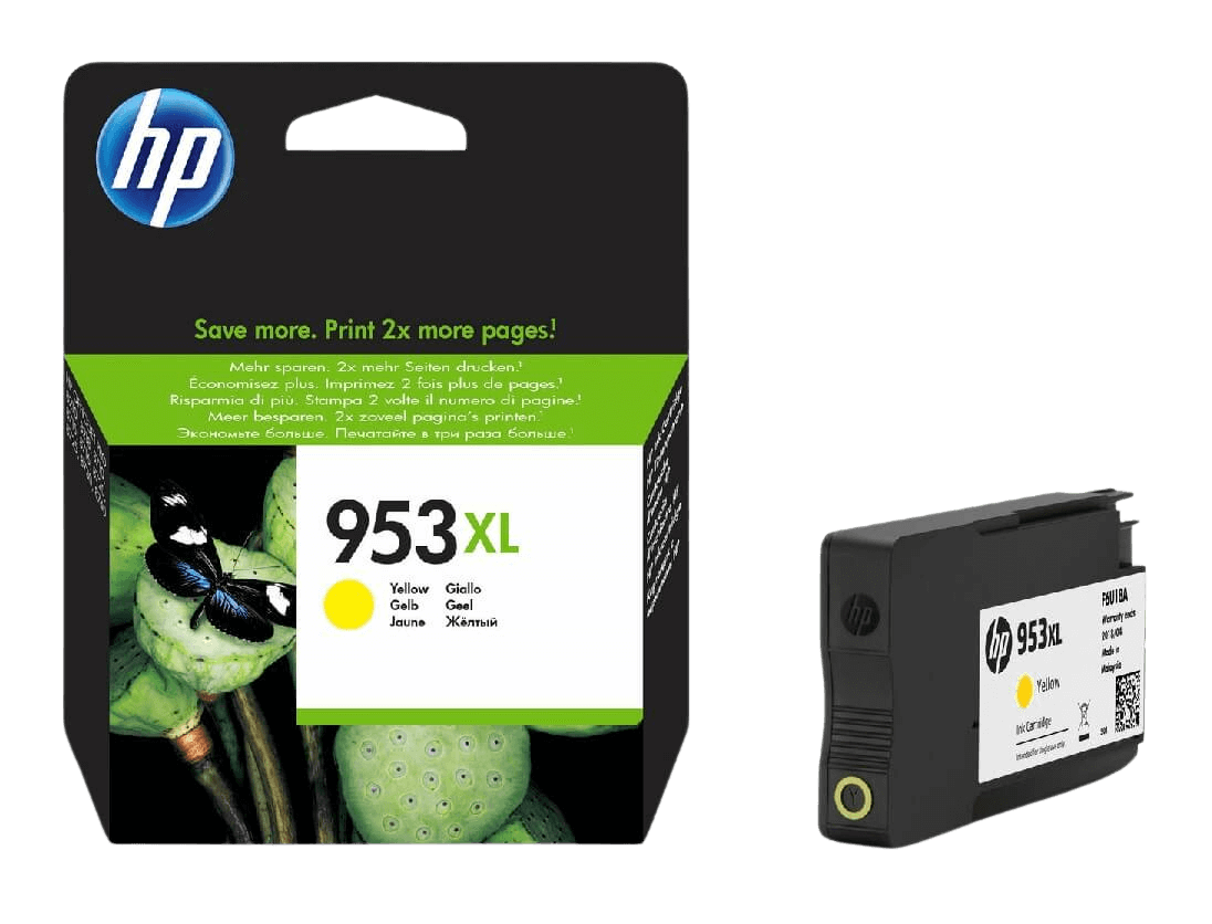 HP 953 XL gul original bläckpatron 1450 sider (F6U18AE)