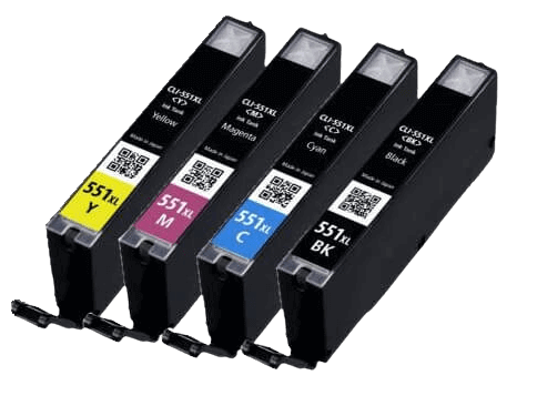 Canon CLI-551XL 4 stk. rabattpaket bläckpatron 48 ml. - kompatibel