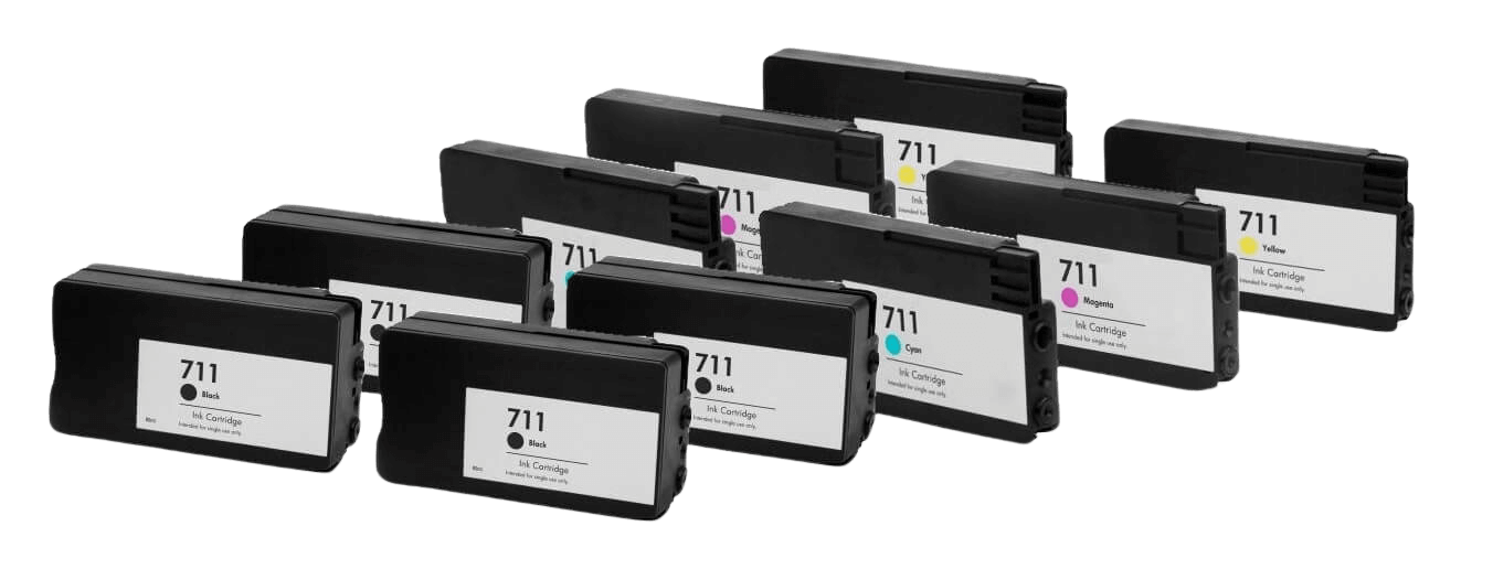 Kompatibel HP 711 10 stk. rabattpaket bläckpatron 488 ml.