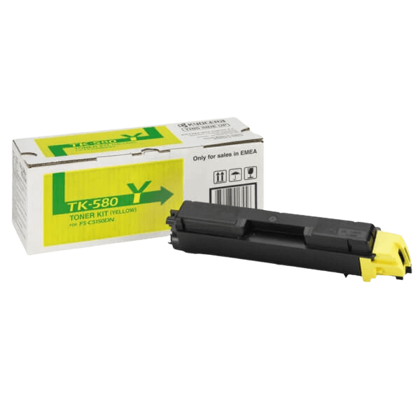 Kyocera TK-580Y gul original toner 2800 sider (1T02KTANL0)